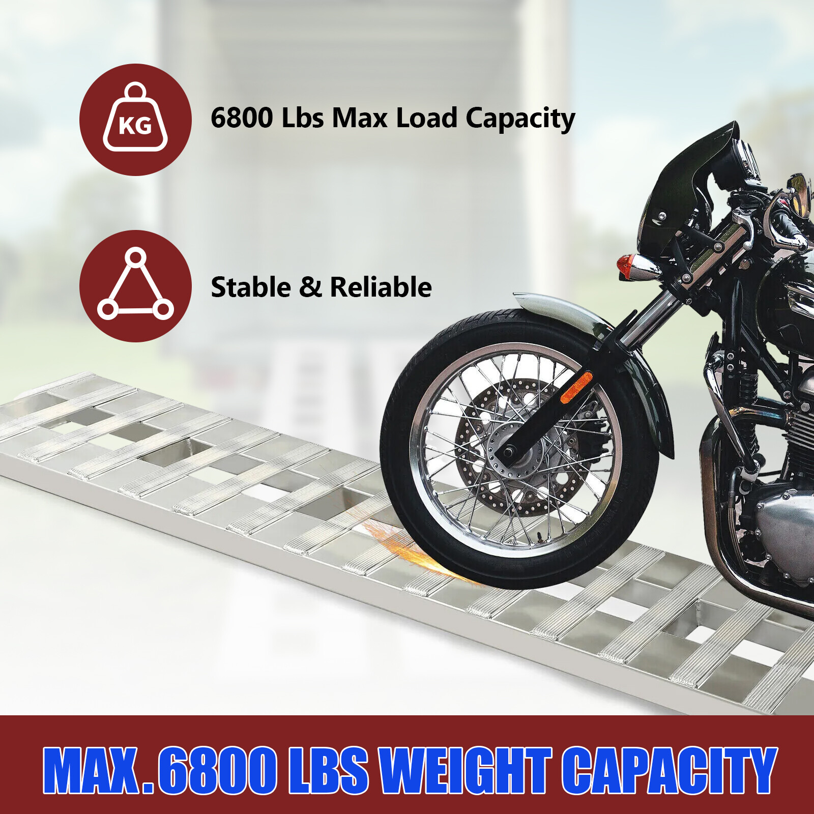 Pair Aluminum 6800LBS Hook End Ramps For Truck Car Auto Trailer 60''X15''