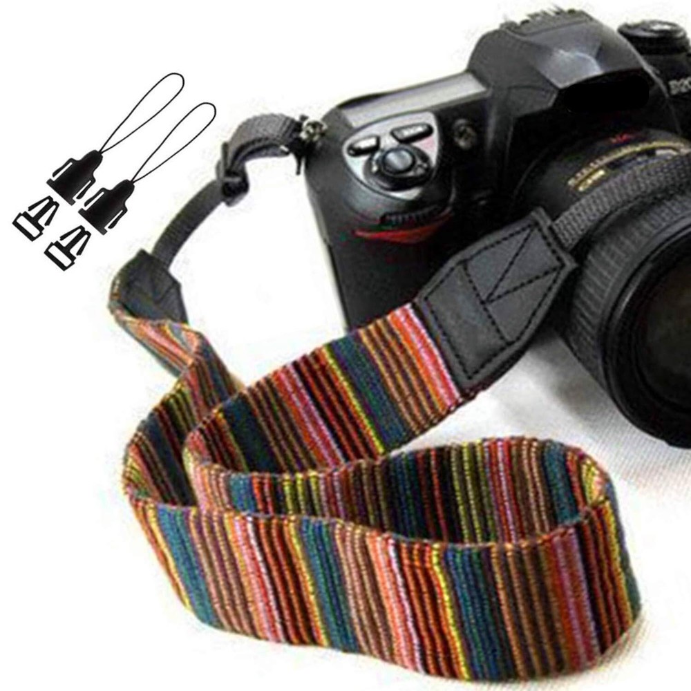 Camera Strap Canvas Multicolor Neck Shoulder Camera Strap with Quick Release ...