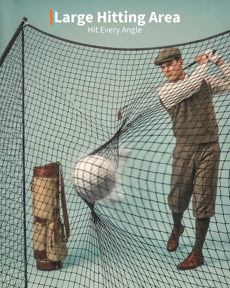 Large 10x7ft Golf Practice Hitting Net Indoor Personal Driving Range Training