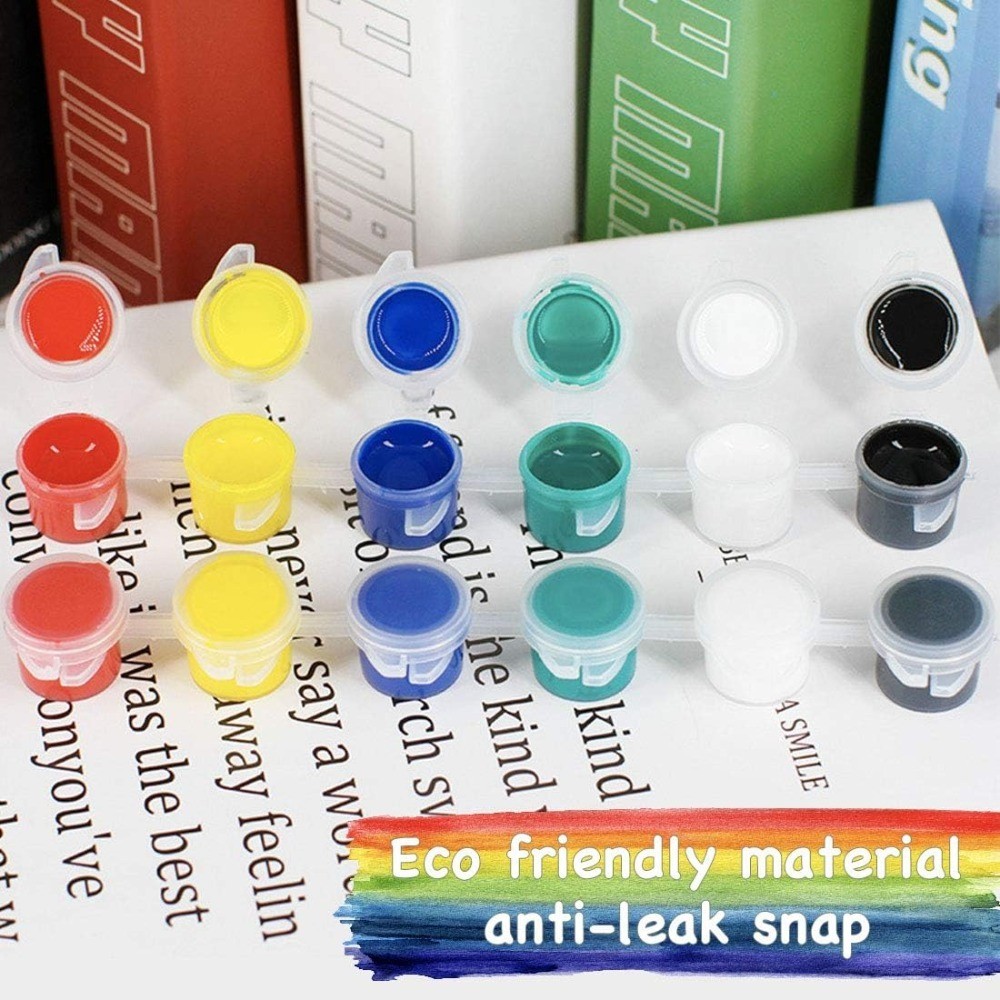 36 Pack Empty 5ml Clear Paint Pots with Lids, Small Plastic Paint Containers for