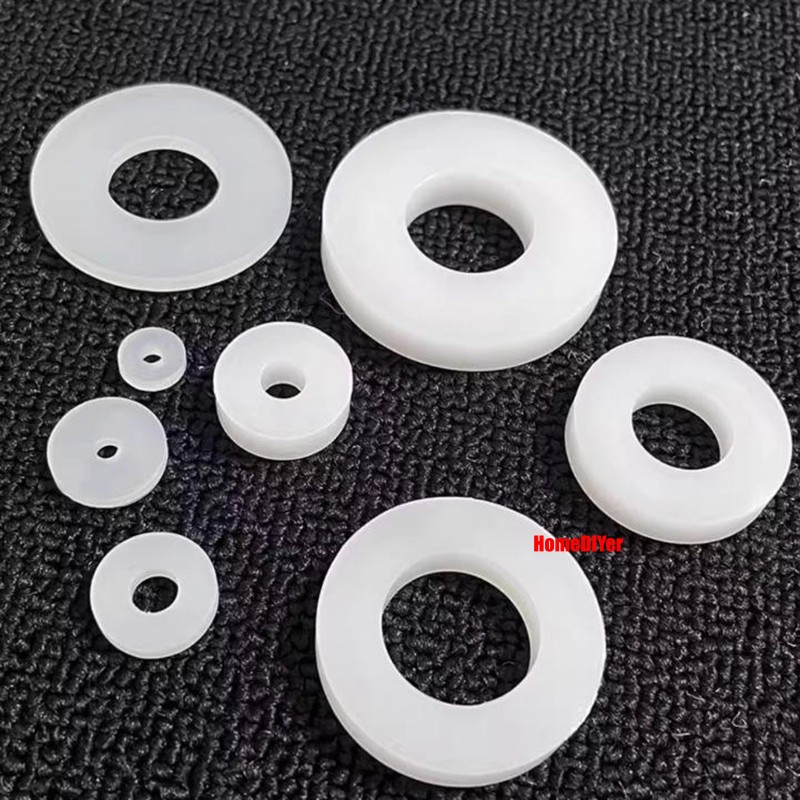 Round White Silicone Rubber Washer Flat Seal Gaskets High Temp Pads ID 22-152mm