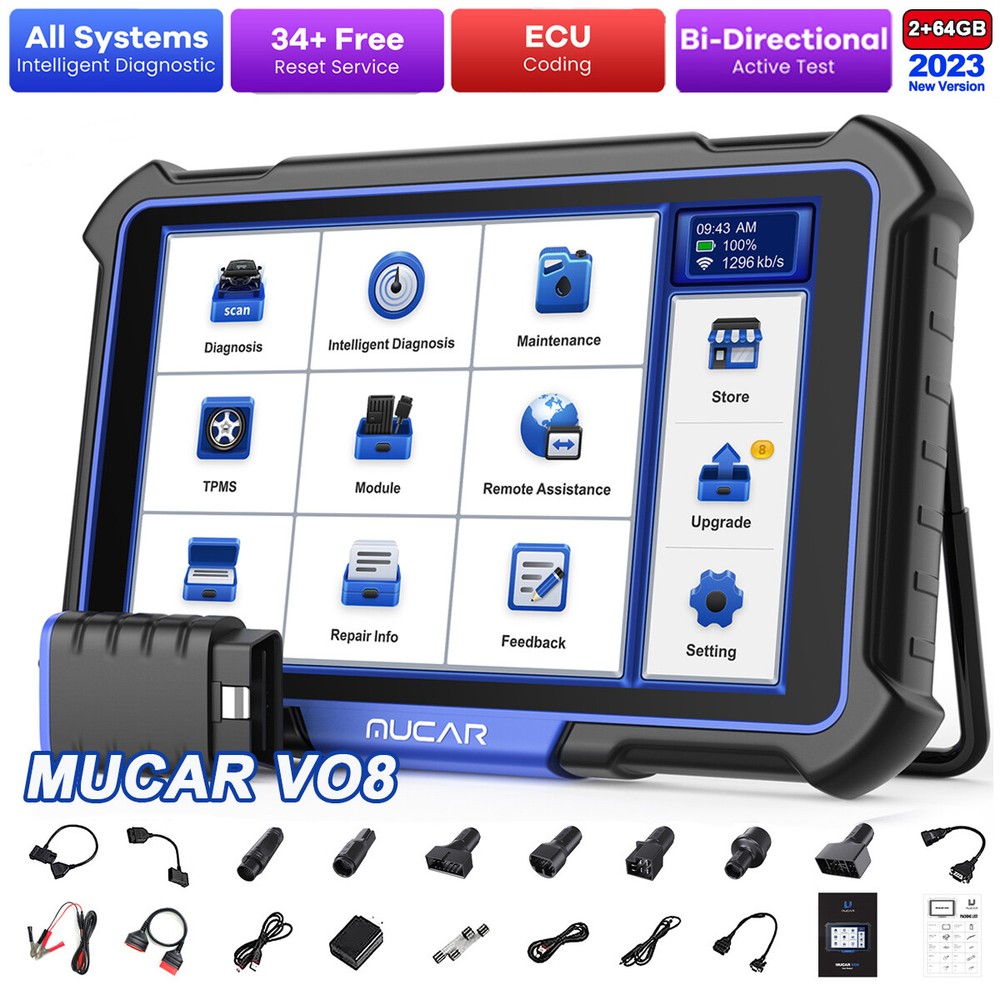 MUCAR VO8 Auto OBD2 Scanner Bi-Directional Key Coding All System Diagnostic Tool