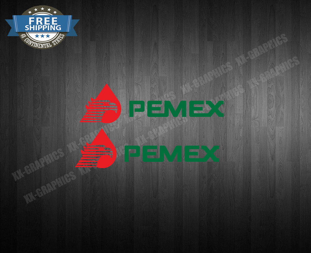 Pemex Mexico 2X 8" Gas Station Vinyl RED/GREEN Decal Sticker