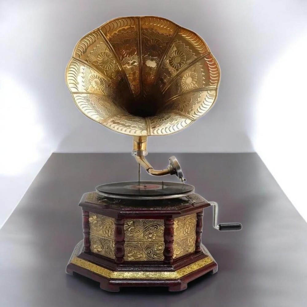 Antique Gramophone, Fully Functional Working Phonograph, win-up record player