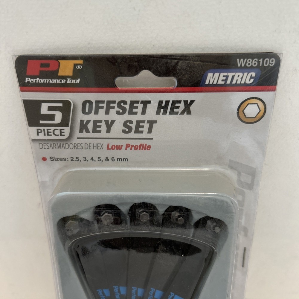 Performance Tool 5-Pc Offset Hex Key Set W86109 Low Profile, Metric
