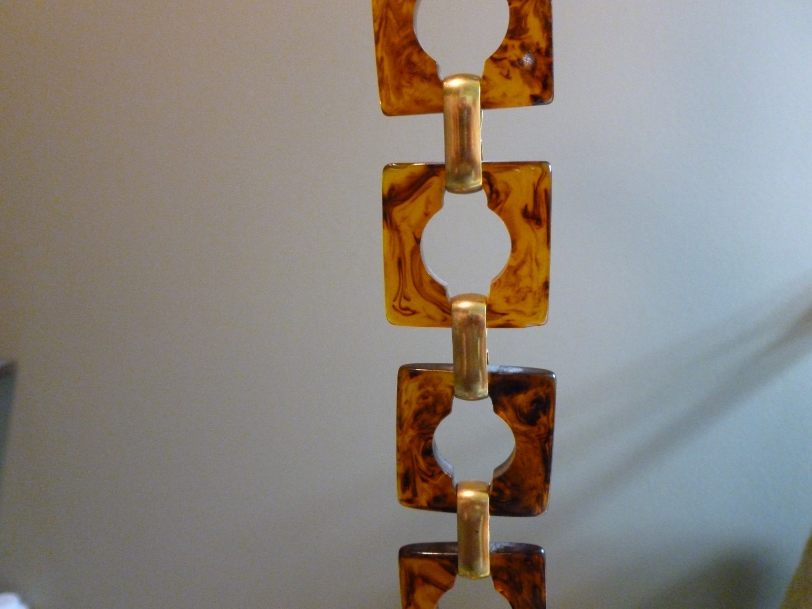 VINTAGE YVES SAINT LAURENT TORTOISE BAKELITE GOLDTONE LINK 36" BELT / NECKLACE