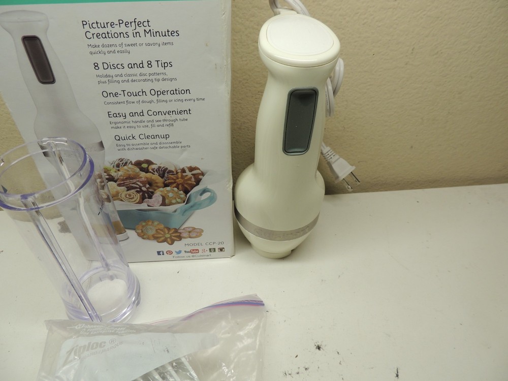 Cuisinart Electric Cookie Press CCP-20 8 Discs 8 Tips COMPLETE