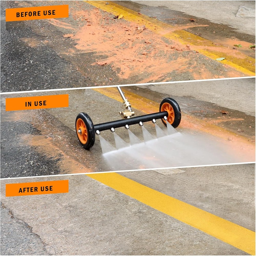 Undercarriage Pressure Washer Attachment, Siebwin 16" Dual-Function Water Broom