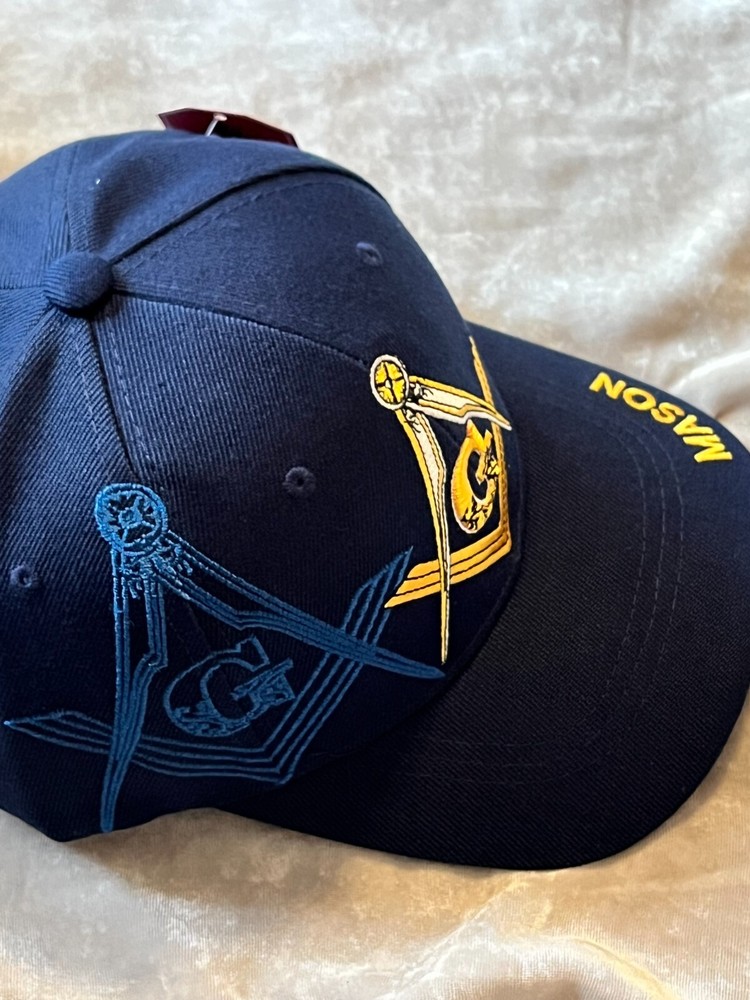 Blue Master Mason Square Compass Baseball Hat Cap Masonic Fraternity NEW!