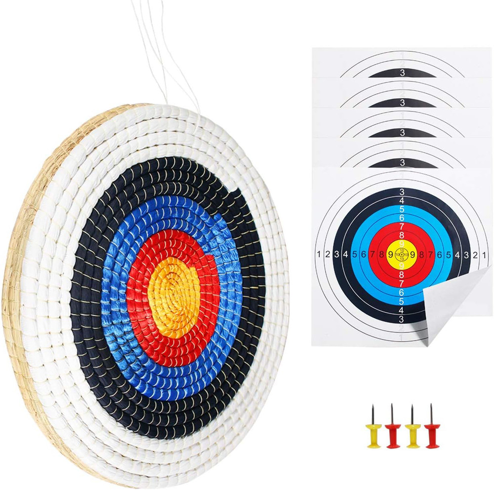 Handmade Solid Straw Round Archery Target Bow for Traditional Shooting