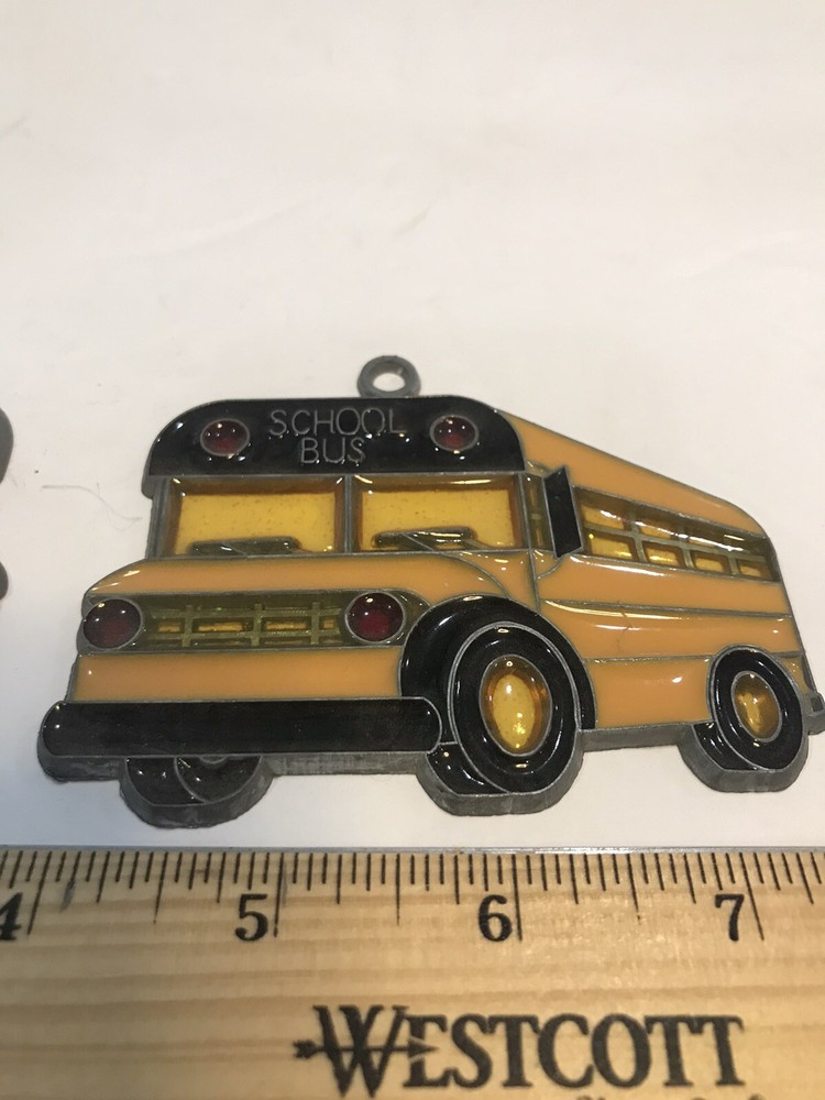 window hanging suncatcher acrylic school buses pair two yellow