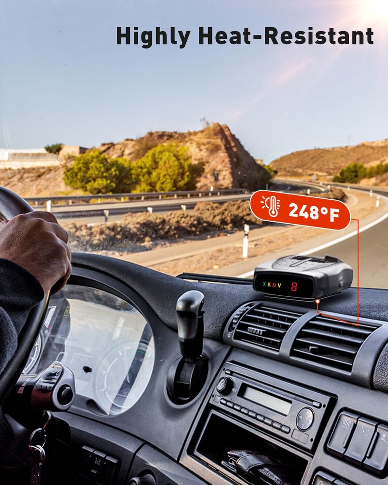 Radar Detector Mount with Dashboard Hook-and-Loop Installation, Tool-Free Set...