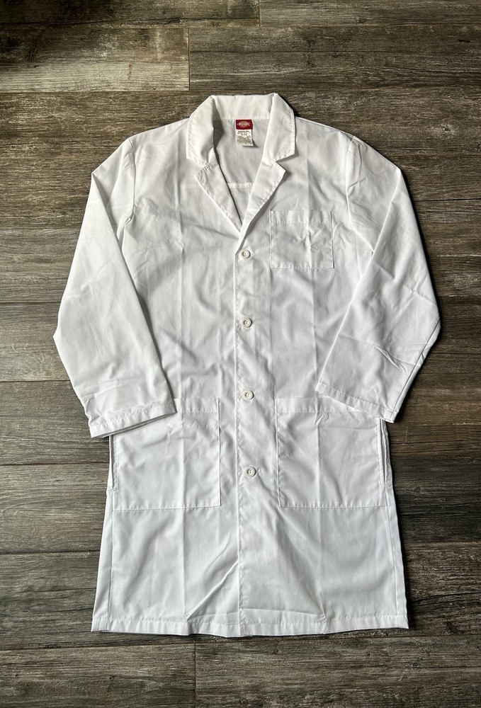 Dickies Pure White Lab Coat Size Extra Small Pockets preowned