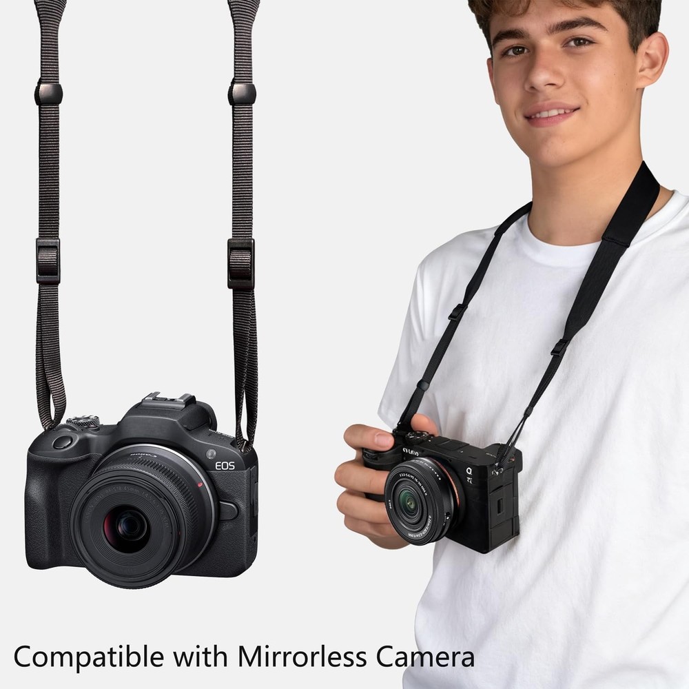 YMTHamaz3 Camera Neck Strap Thin,Binocular with Neoprene 58 inch, Black