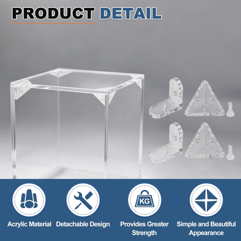 40pcs Acrylic Corner Bracket, L Connector and Triangle for Rivets