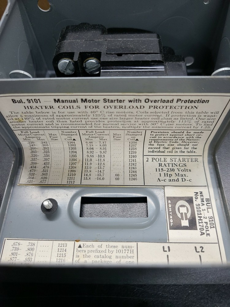 Cutler Hammer 9101H170A Manual Starter