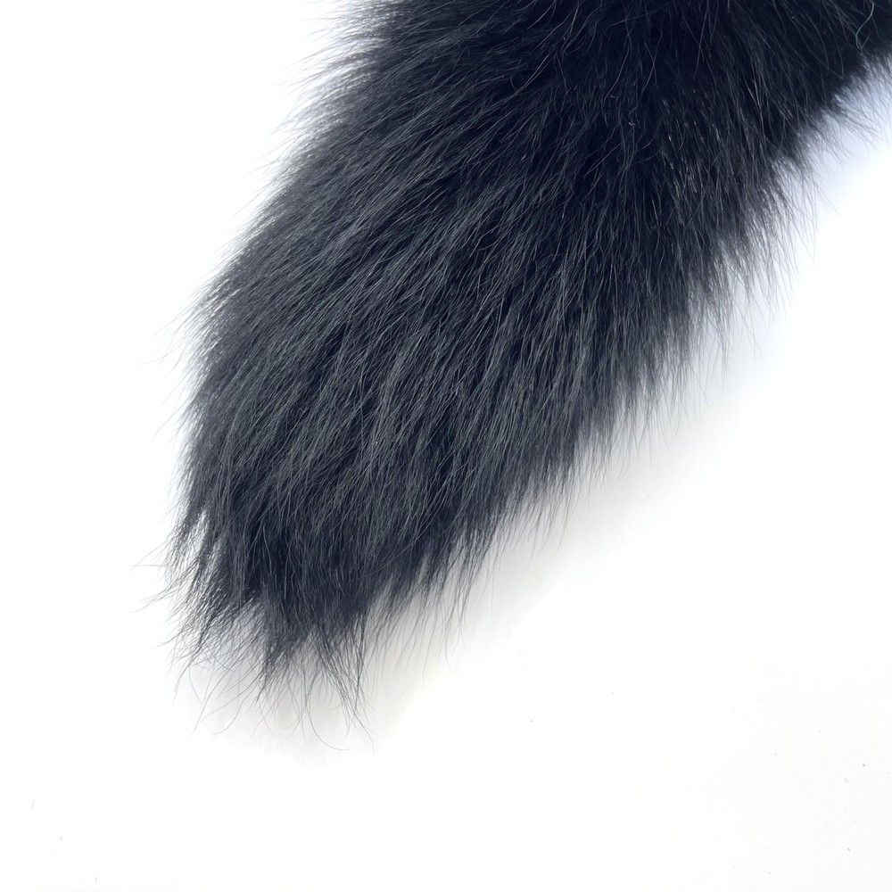LAIDIC cat tail fox keychain furry backpack 40, Black Fox Tail