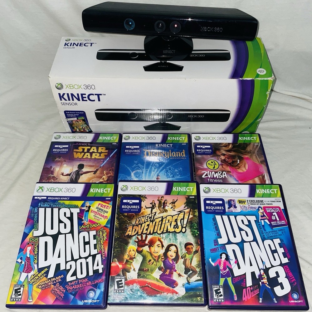 Microsoft Xbox 360 Kinect Sensor Bar Only Comes With 6 Kinect Games Dance Bundle