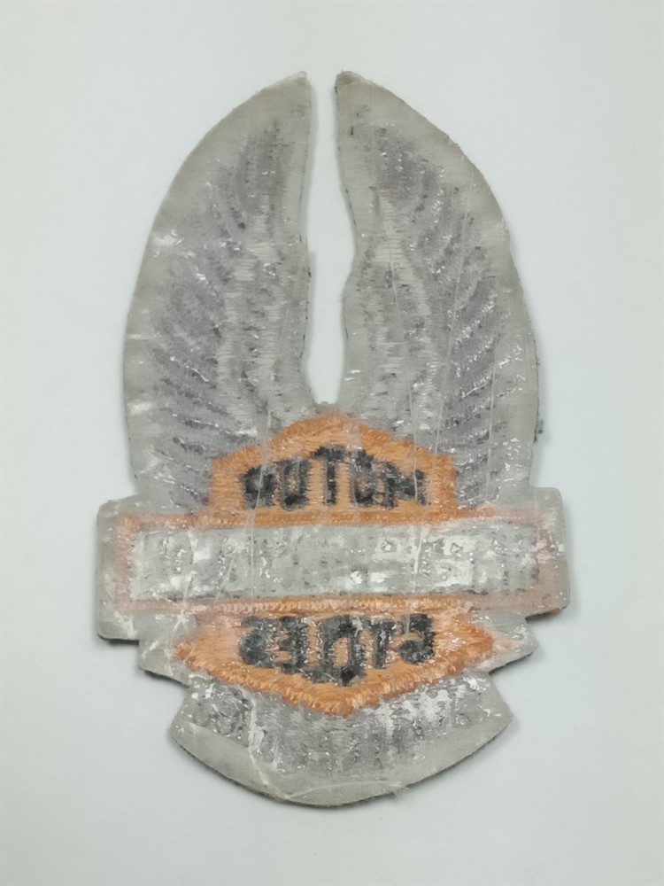 Vintage Harley Davidson Silver Eagle Wings UP Patch Jacket Bar & Shield
