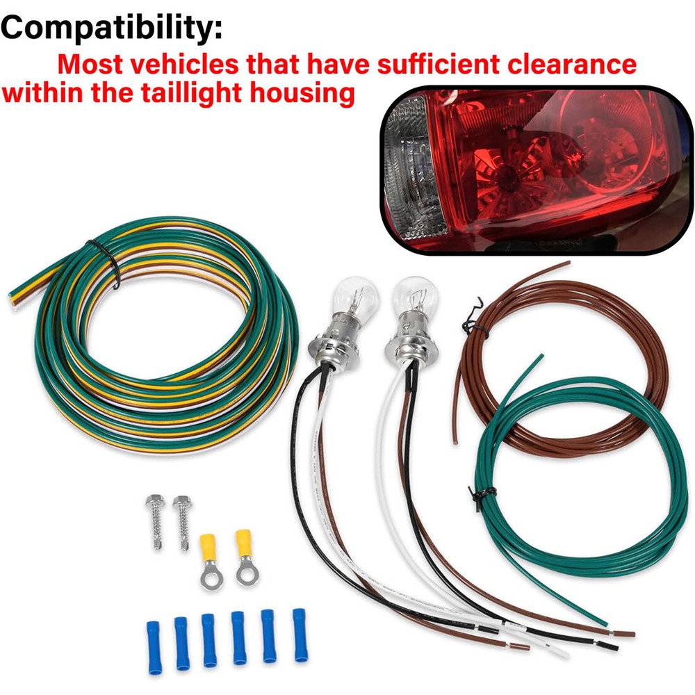 BX8869 Bulb and Socket Tail Light Wiring Kit For Most Vehicles