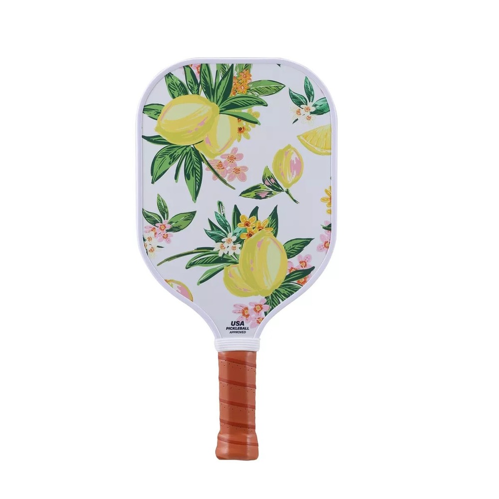 Double Sided Pickleball Paddle - Lemon/Pink Dash