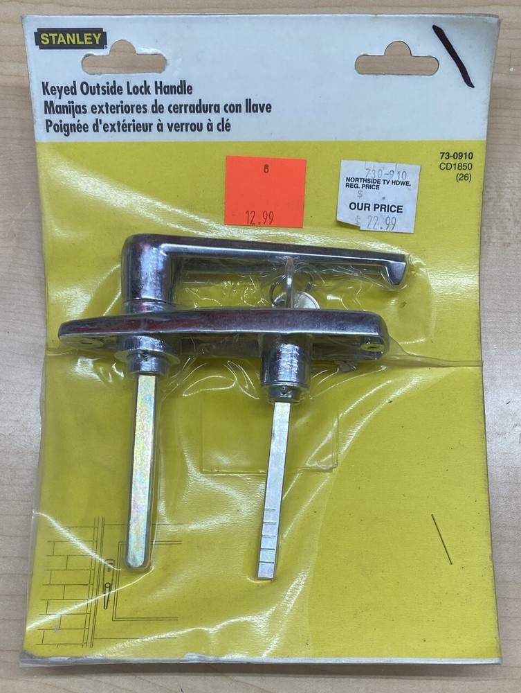 *No Mounting Hardware* Stanley Keyed Outside Lock Handle 73-0910 / CD1850