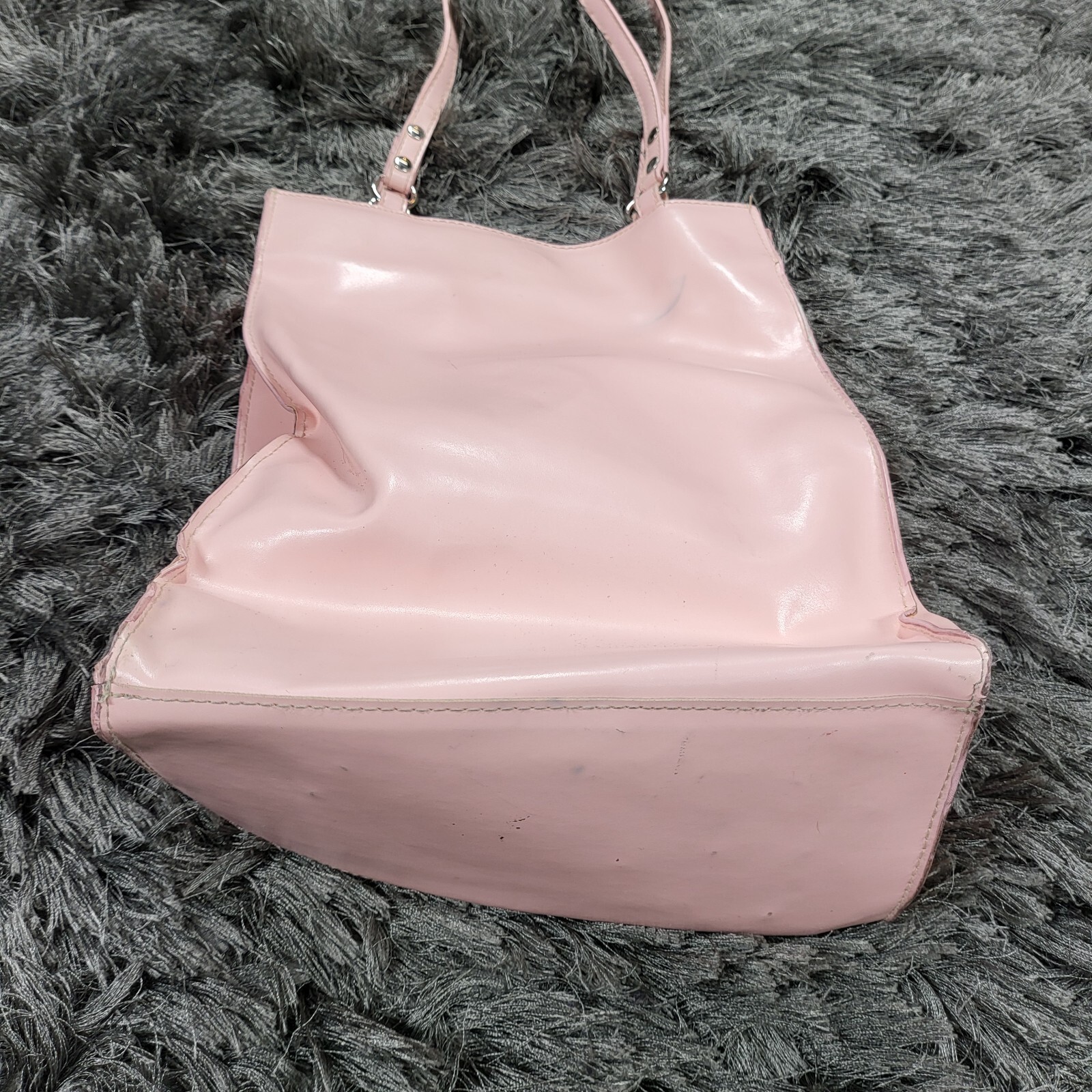 Vintage Walt Disney Sleeping Beauty Vinyl Tote Bag Blue Double Handle 9x12 Flaw