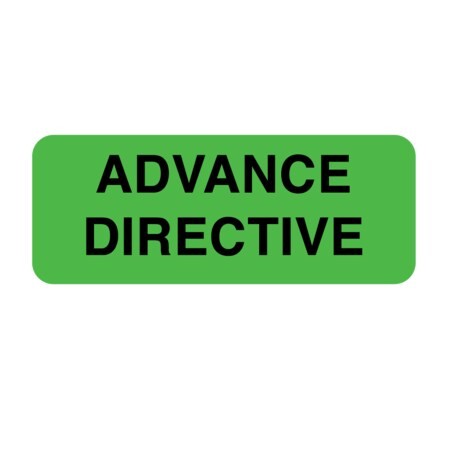 NEVS N-0076 Advance Directive 7/8" x 2-1/4" Flr Green w/Black