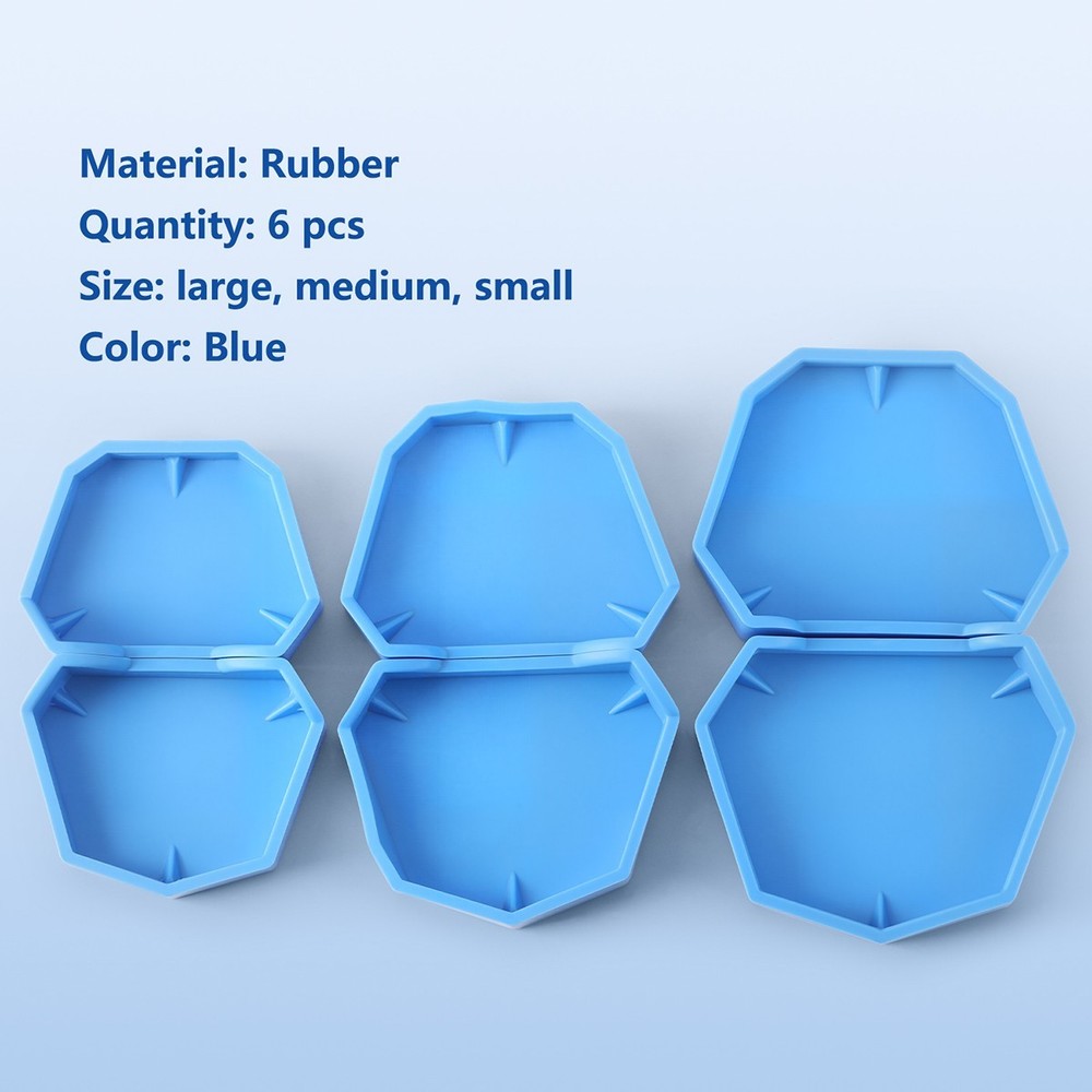 6pc Dental Model Base Silicon Rubber Plaster Denture Tray Impression Former Bas