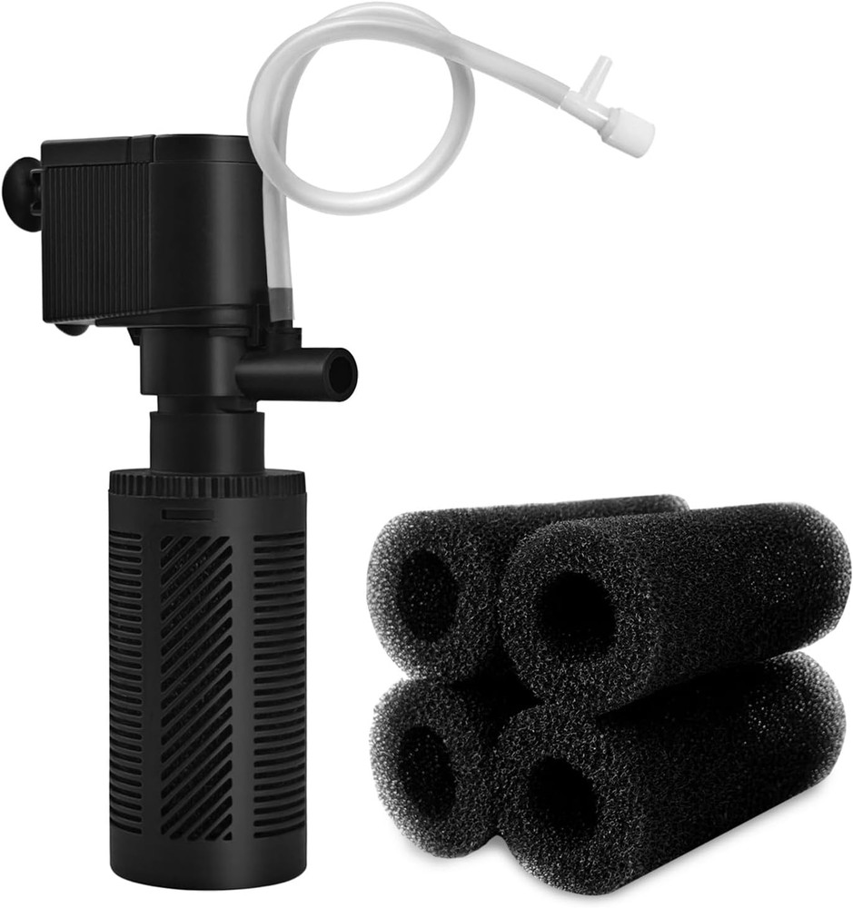 DOMICA Small Aquarium Filter with Aeration System 92GPH 5W Internal Filter