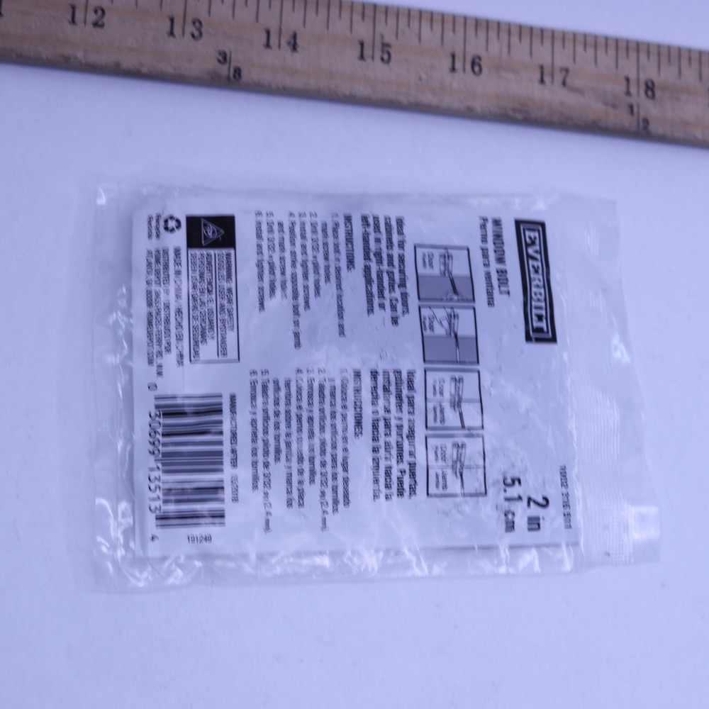 Everbilt 2 in. Black Window Bolt