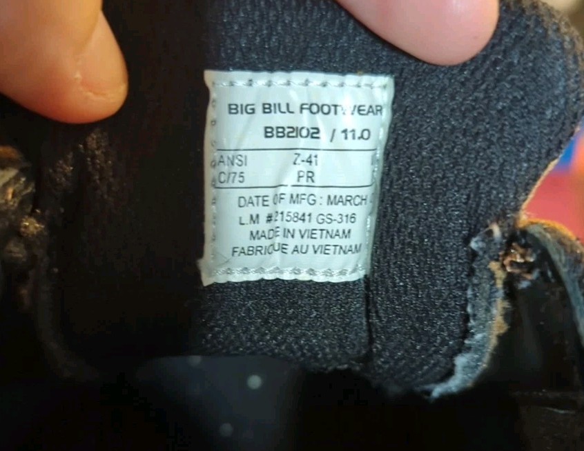 Big Bill Hard Toe Work Shoe Size 11