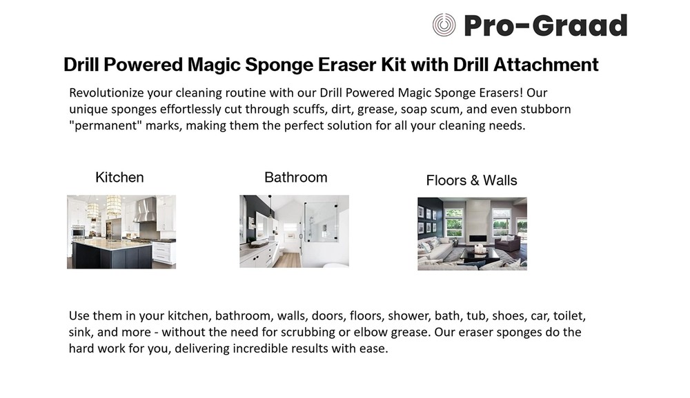 3.5 Drill Powered Magic Sponge Eraser 6 Pieces Kit With Drill Attachment | 25%