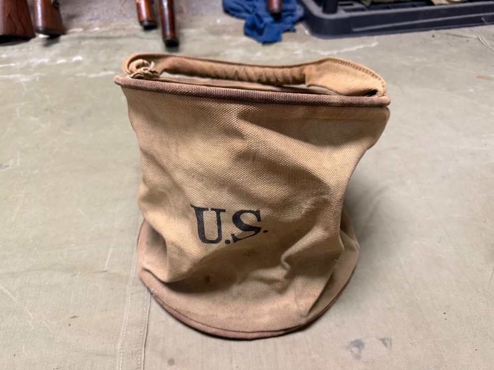 ORIGINAL WWI WWII US ARMY M1910 WATER COLLAPSIBLE FOLDING BUCKET-DATED 1918