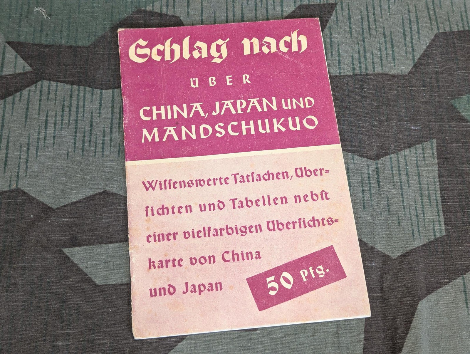 WWII German Schlag Nach uber China Japan u. Mandschukuo Book Booklet WW2 Asia