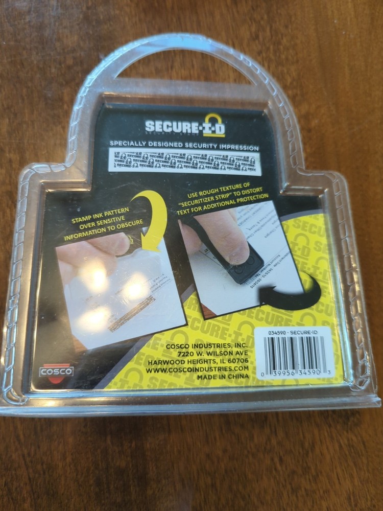 Secure I-D Security Stamp Conceals And Distorts Sensitive Information