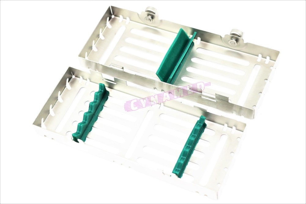 2 STERILIZATION CASSETTE DOUBLE BUTTON DETACHABLE FOR 5 INSTRUMENTS GERMAN GRADE