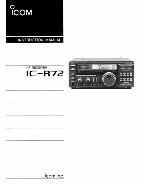 ICOM IC-R72 R72 INSTRUCTION MANUAL