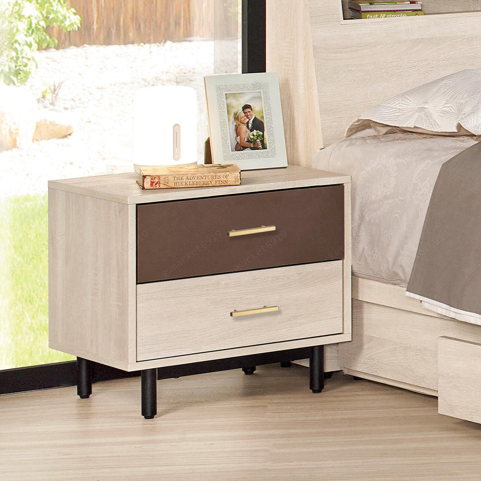 Stainless Steel Kitchen Square Cabinet Handles Brushed Gold T-Bar Drawer Pulls