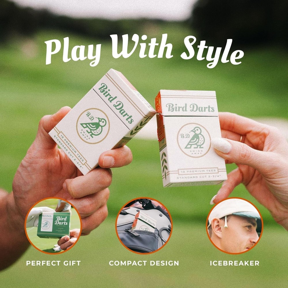 Stylish Cigarette-Style Golf Tees - 18 Count