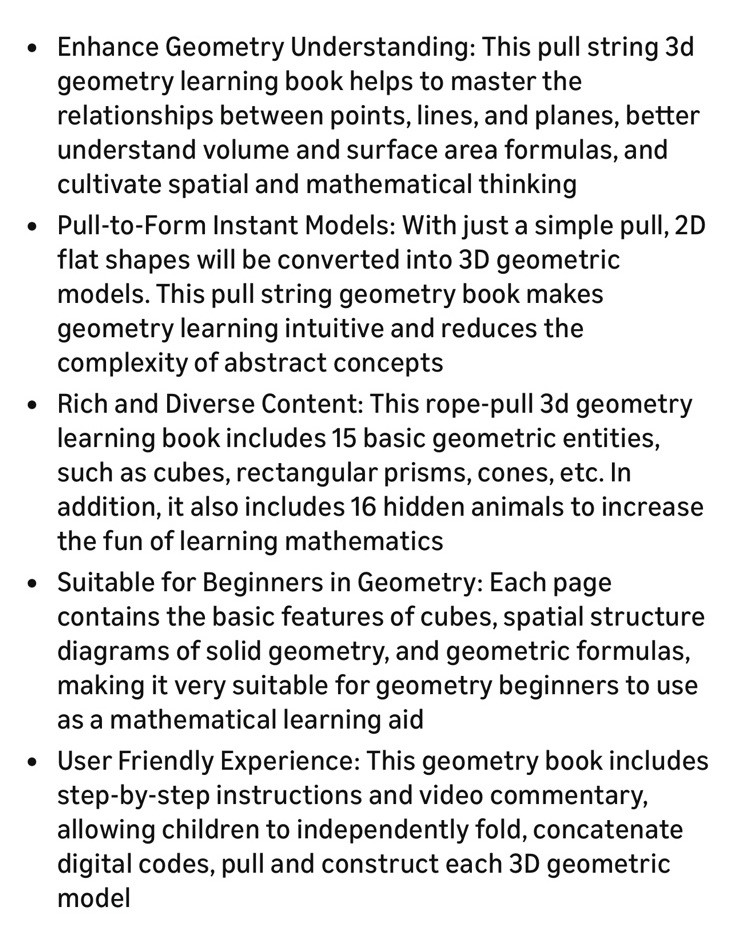 3D Geometry Pull String Learning Book Math Teaching Tool For Beginners 15 Models
