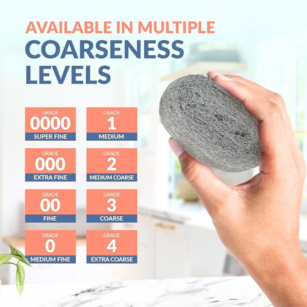 PAMI Grade #4 Extra Coarse Steel Wool Pads – 8 Pads