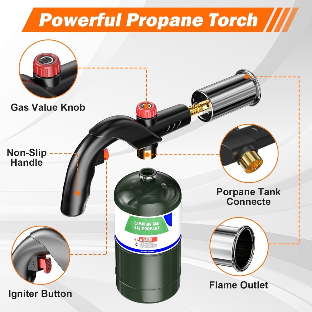 Propane Torch for Grill and Searing Adjustable Flame Control Kitchen Tool