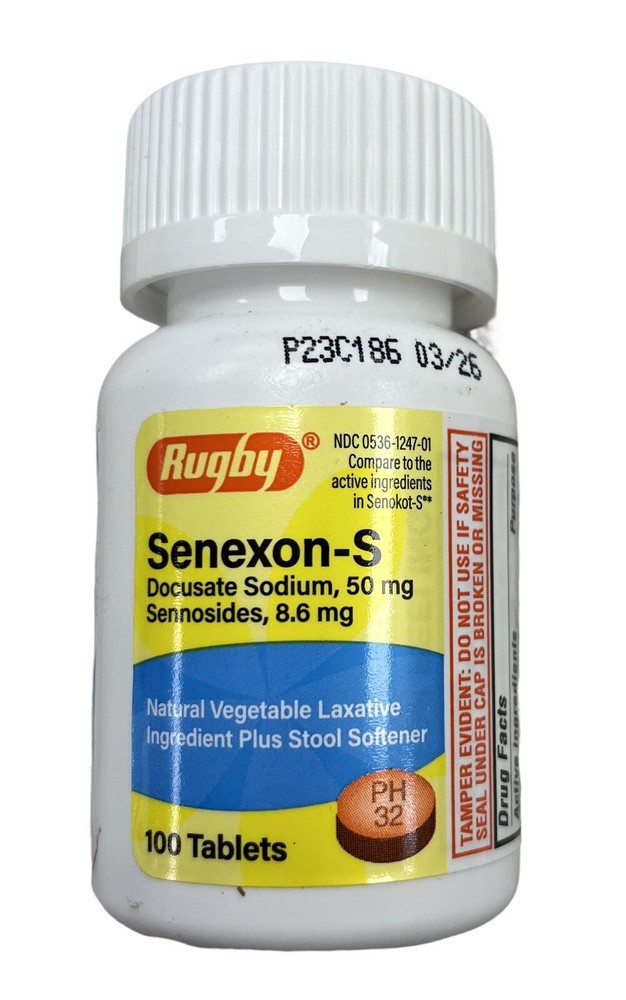 Rugby Senexon-S Stool Softener + Laxative ( Senna Plus ) 100 Tablets __