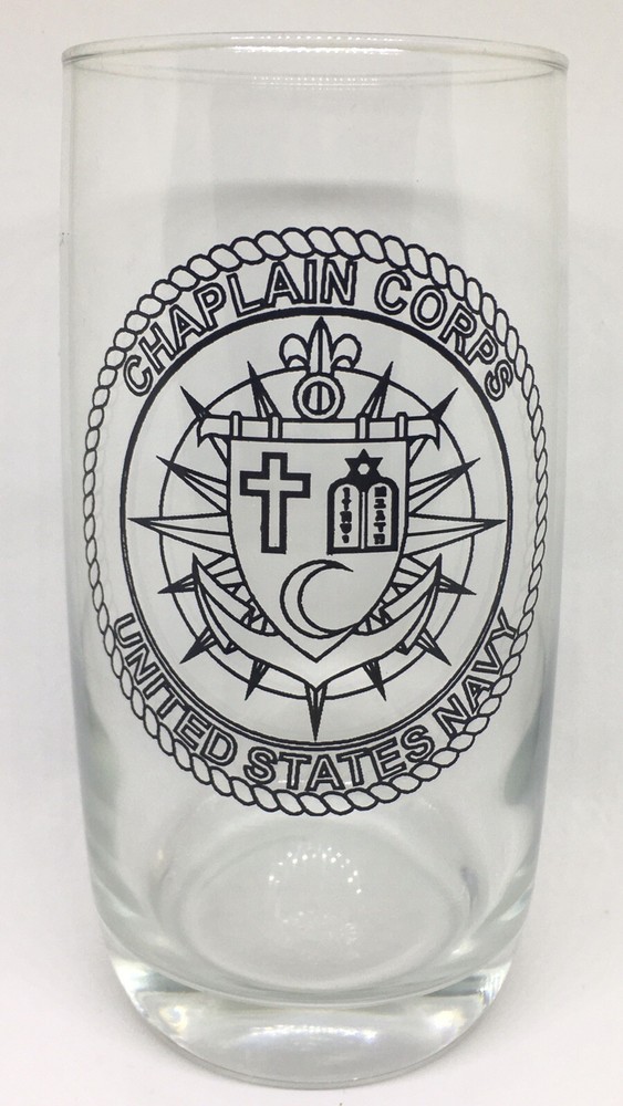 United States Navy Chaplain Corps Glass Cup