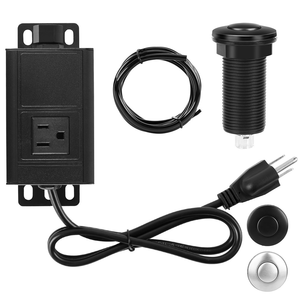 3.58” ir Switch Kit for Garbage Disposal Extra Button Black Stainless Steel