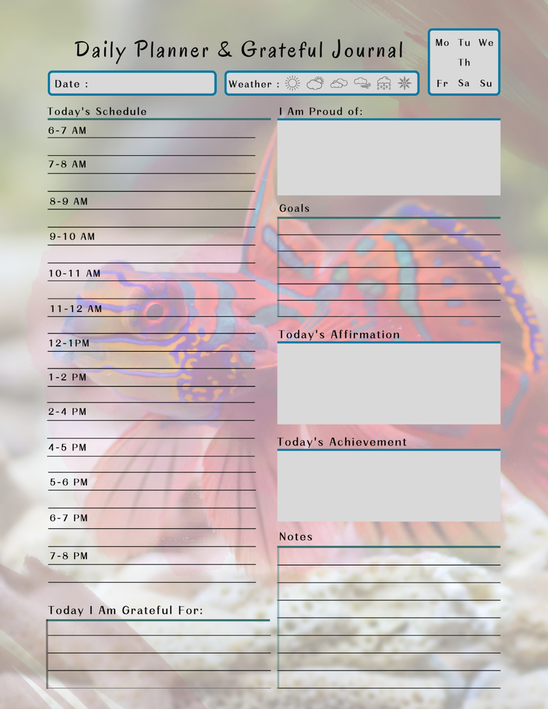 Sea Creatures Planner & Grateful Themed Journal