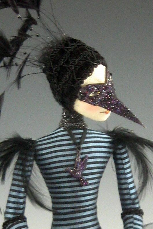 Cloth Art Doll Pattern Class Tutorial "The Raven" by Cindee Moyer