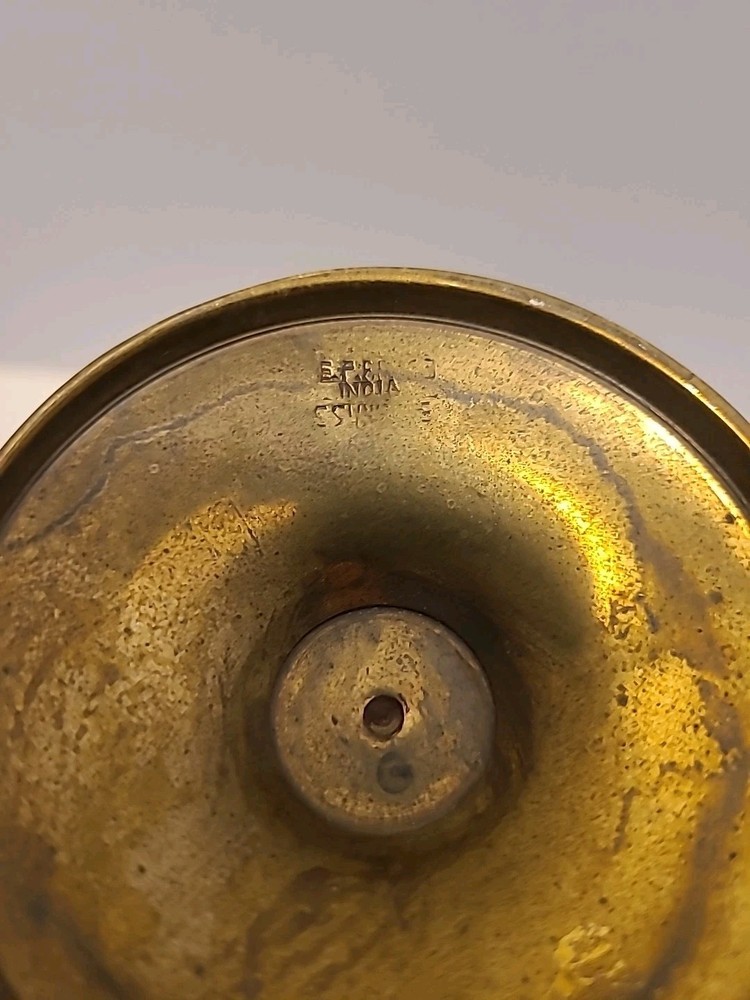 E.P. Brass Silverplate India Wine Goblet 7 1/2" H