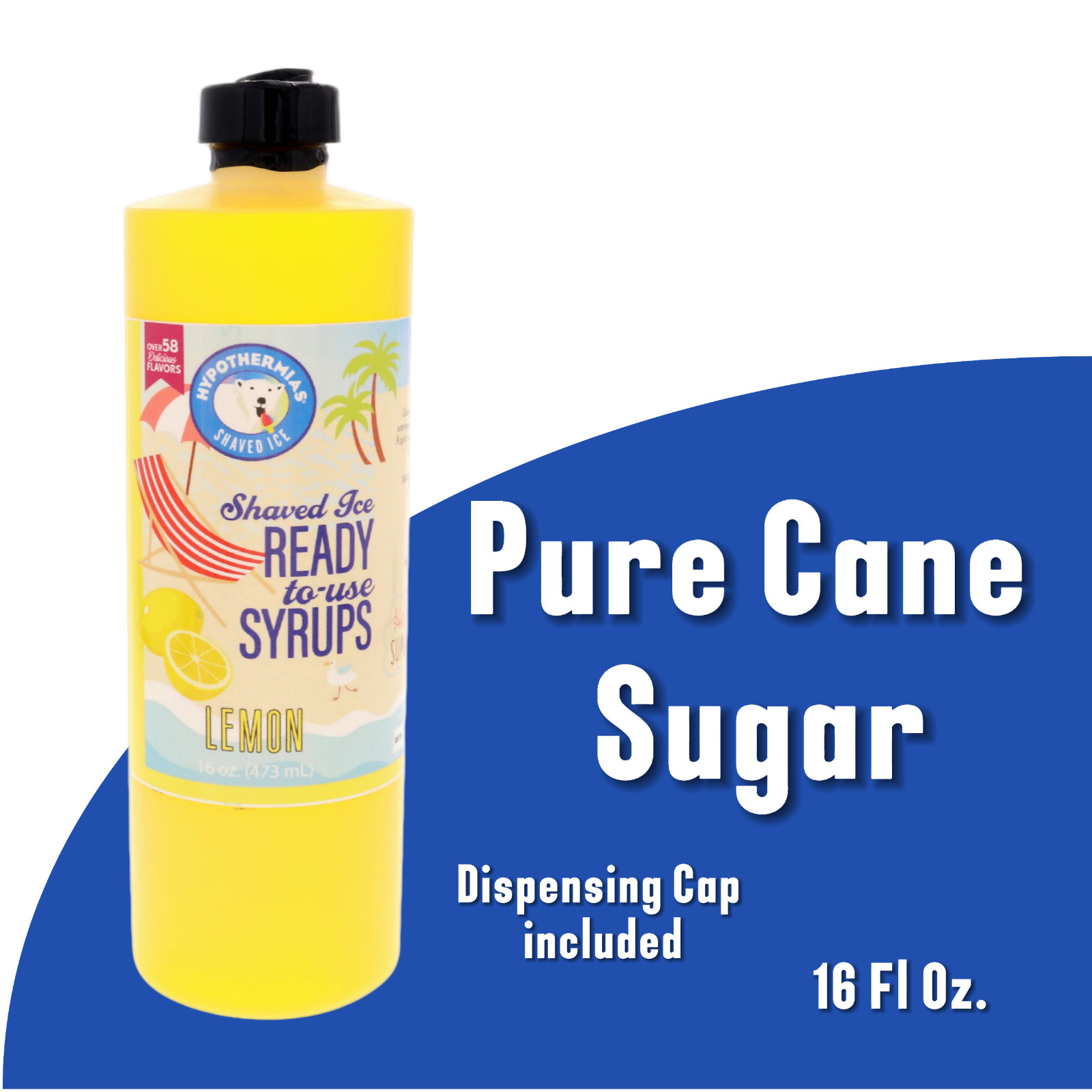 Shaved Ice Syrup Snow Cone Syrup Hypothermias Flavors 6 Pack (96 Fl Oz Total)